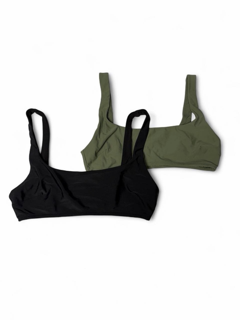 Aerie Bikini Swim Top Lot of 2 Black Olive Green Size Small